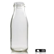 250ml Clear Glass Milk Bottle Twist