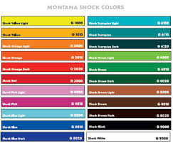 Colour Charts For Montana Gold Spray Cans Marker Pens