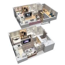 Duplex Apartment Floorplan Home 3d