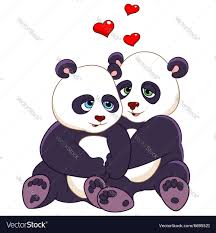love cartoon pandas royalty free vector