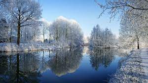 冬天,河,树,霜,雪,美景如画,冬天风景壁纸-彼岸壁纸手机版