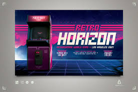 retro gaming flyer arcade cabinet