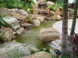 Small Garden Waterfall And Pond In