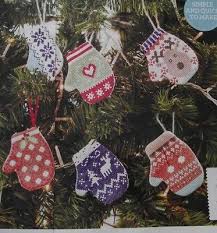 Sweet Set Of Mittens Hanging Christmas Tree Decorations