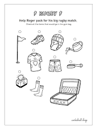 match rugby items worksheet