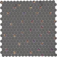 Daltile Starcastle Stardust 12 In X 12 In Glass Mini Hexagon Mosaic Tile 13 8 Sq Ft Case