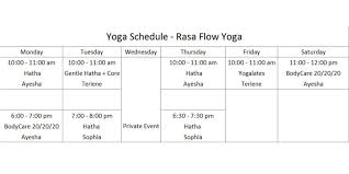 yoga schedule rasa flow yoga tickets