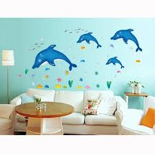 Colour Dolphin Wall Stickers Size
