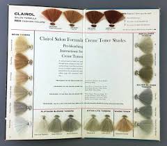 1957 Clairol High Fashion Colors Hair Chart Samples Beauty Salon Formula Creme Toners