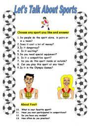 When it comes to talking about hobbies and interests, being able to refer to the different names of sports in english can be of a real benefit. Talking About Sports Esl Worksheet By Anat S English School