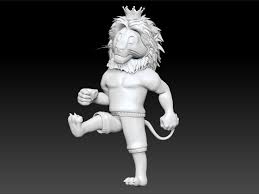 obj file lion cartoon model to