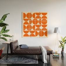 Mid Century Modern Geometric 04 Orange