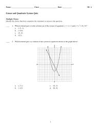 Linear And Quadratic System Quiz Tst