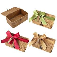 lid packaging gifts rattan gift box
