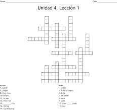 T listening for details, page 210 suggested answers: Unidad 4 Leccion 1 Crossword Wordmint