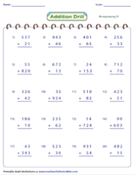 3rd grade math worksheets
