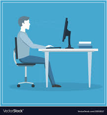 correct sitting posture at computer