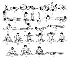 the various yoga postures as practiced