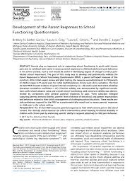 Pdf Development Of The Parent Responses To School