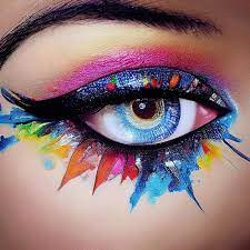 eye with beautiful makeup closeup