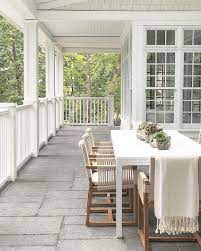 White Outdoor Dining Table With Wood