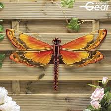 garden gear metal and glass dragonfly