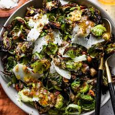 raw and roasted brussels sprouts salad