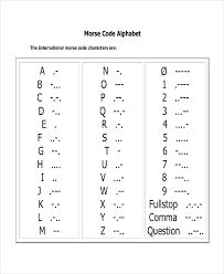 3 Morse Code Templates Free Sample Example Format