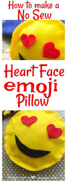 Diy emoji pillows easy cute and affordable. How To Make A No Sew Heart Face Emoji Pillow This Mama Loves