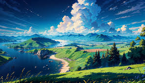 anime landscape hd wallpaper by nyltt