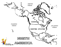 Map Picture Coloring North America Continent At Yescoloring Com