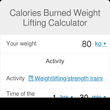 calories burned weight lifting calculator