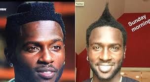 The curtain haircut is characterized by a long fringe parted in the middle or on the side. Look Antonio Brown Updates His Lego Inspired Hairdo With Mohawk Cbssports Com