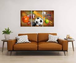 Zlove 3 Pieces Sports Canvas Wall Art