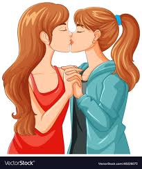 ian couple kissing cartoon isolated