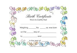 Free Birth Certificate Template Sample Format Example Template