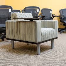 A variety of styles for rest, reading, and repose. Used Jsi Connect Lounge Chair With Tablet Arm Showroom Sample Beige Stripe Chl9999 1012 Dallas Desk Inc