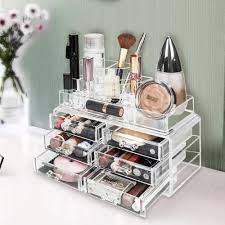 ecor 6 drawers makeup case box clear