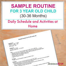 Sample Routine For A 3 Year Old Child