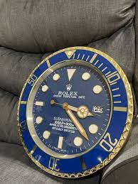 Rolex Two Tone Blue Sub Wall Clock