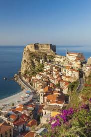 It is the traditional site of the sea monster scylla of greek mythology. Town View With Castello Ruffo Scilla Calabria