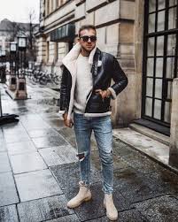 We like this particular shade because the charcoal color complements both black and brown tones, so you can go in either direction with an outfit. Mens Winter Boots With Skinny Jeans Beige Chelsea Boots Street Style Outfits Men Pants Outfit Men
