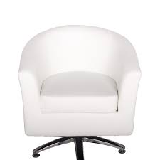 The nathaniel home sara tub chair with ottoman brings comfort and style to your space. Leather Swivel Tub Chair In White Chairs Warehouse