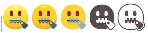 zipper mouth emoji yellow face with