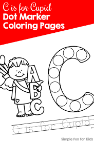Free, printable mandala coloring pages for adults in every design you can imagine. C Is For Cupid Dot Marker Coloring Pages Simple Fun For Kids