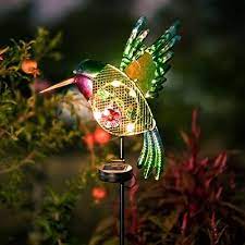 Solar Garden Lights Metal Hummmingbird