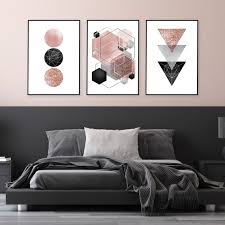 Blush Pink Grey Silver Wall Art