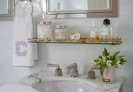 Brass Vintage Glass Shelf Over Sink
