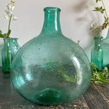 Recycled Glass Vase Round Aqua Home