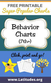 Free Printable Behavior Charts For Teachers Students 7th